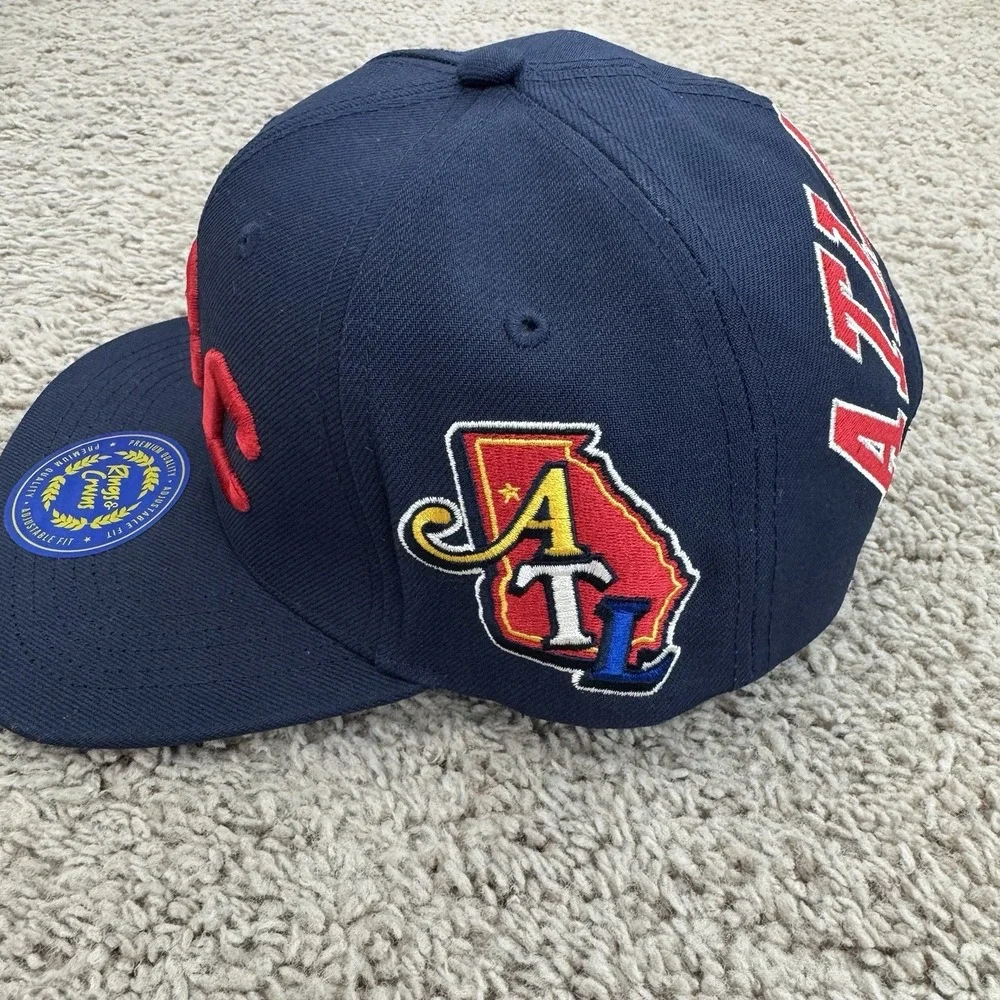Atlanta Black Crackers Hat City Arch Youth Snapback Rings & Crwns NLB Side Patch